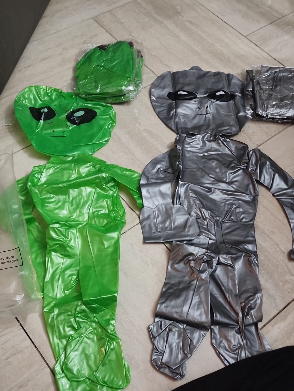 Green and Gray Inflatable Alien Costume Set for Kids